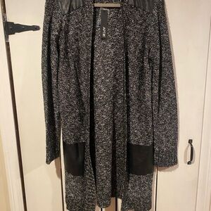 Apt. 9 Black and Gray Open Front Cardigan